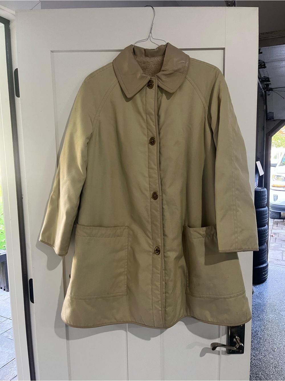 Bonnie Cashin for Sills vintage 1960s canvas and leather trim swing coat